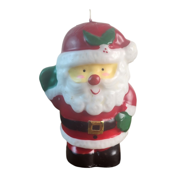 Unbranded Other - Vintage Wax Cadle Santa Claus Figurine Christmas Holidays No-Marker
